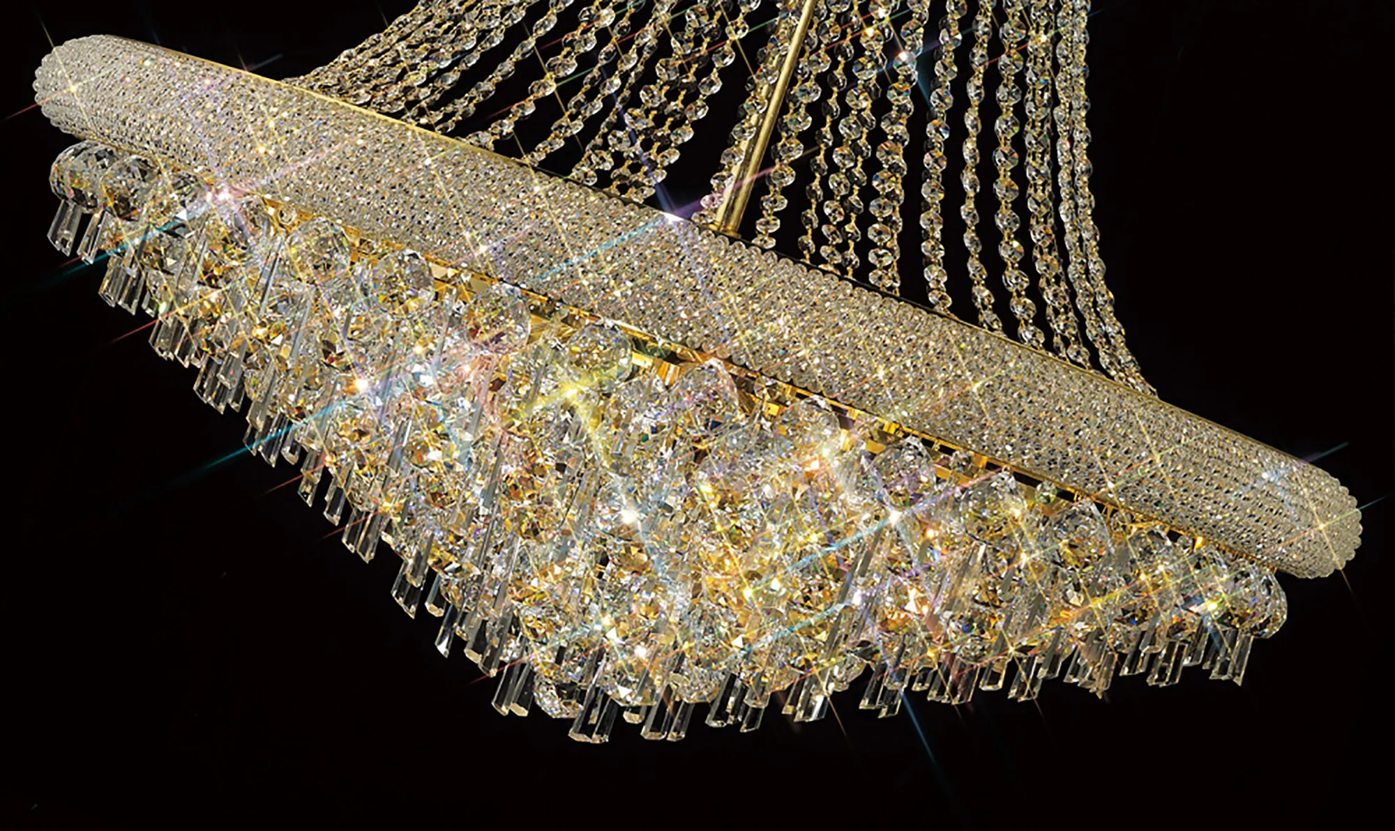 Alexandra Crystal Chandelier 18 Light (27kg) Gold IL32112  Diyas Alexandra Gold